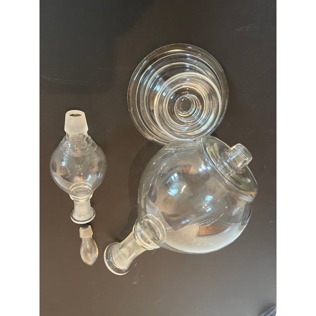 Early 20th Century Antique (Circa 1920-1930) Apothecary Jars Owen’s Illinois/Corning Glass Circa 1940 - a Pair For Sale - Image 5 of 13