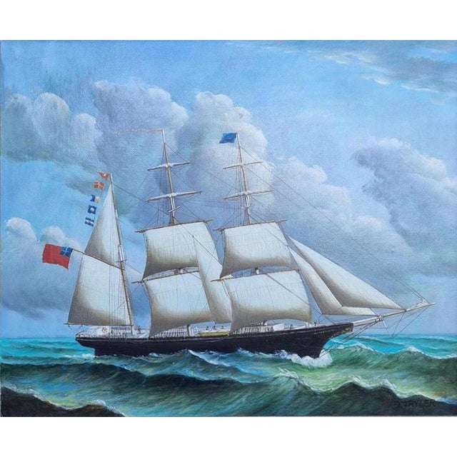D. Tayler, Marine Seascape, Oil on Canvas For Sale - Image 4 of 7