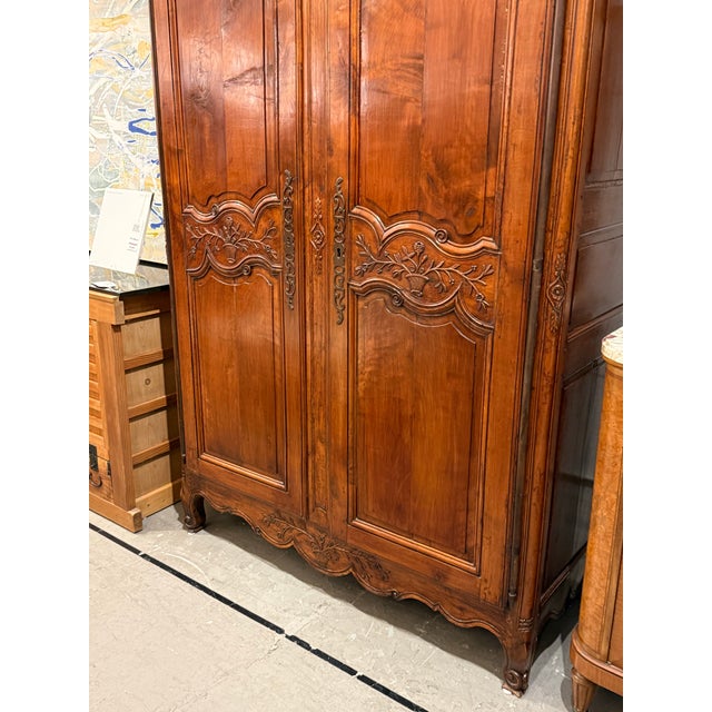 19th Century French Provincial Carved Walnut Armoire For Sale In San Francisco - Image 6 of 12