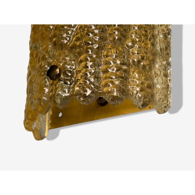 Brass Orrefors, Swedish Modern, Brass, Glass, Wall Light, Sweden, 1960s For Sale - Image 8 of 9