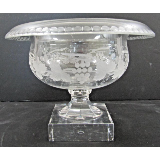 William Yeoward Cordelia Footed Grapevine Etched Compote Rose Bowl For Sale - Image 10 of 17