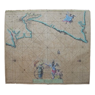 Hand-Colored Nautical Chart of Portugal by Johannes Van Keulen, 1690 For Sale