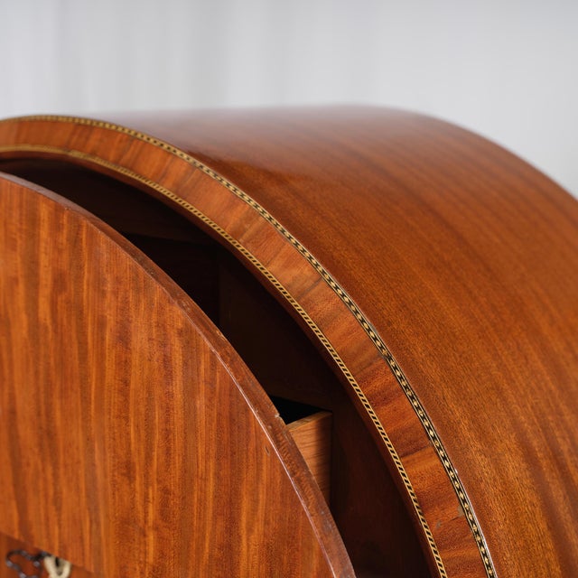 Amsterdam Lyre Secretary in Mahogany on Oak, 1870s For Sale - Image 4 of 14