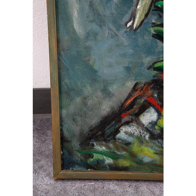 Mid Century Modern Oil Painting George Constant Art Abstract Original Lilies '43 For Sale - Image 9 of 12