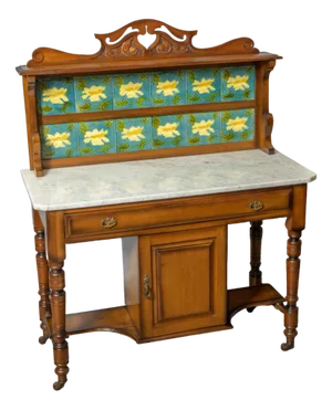 Late Victorian Walnut Washstand, 1890s