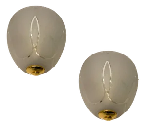 Sandblasted Etched Glass Sconces, 1970s, Set of 2