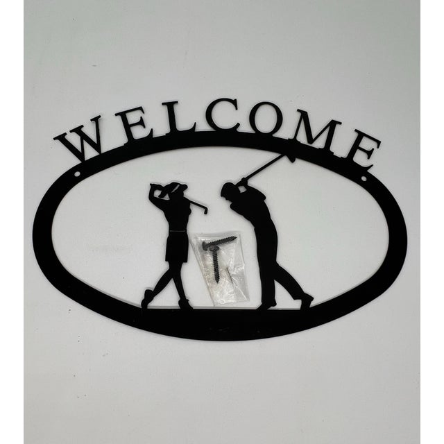 Metal Welcome Sign Golf Theme For Sale - Image 4 of 5