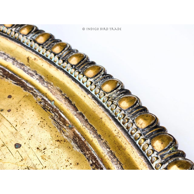 19th Century 19th Century Large Victorian Brass Tray With Handles and Feet For Sale - Image 5 of 10