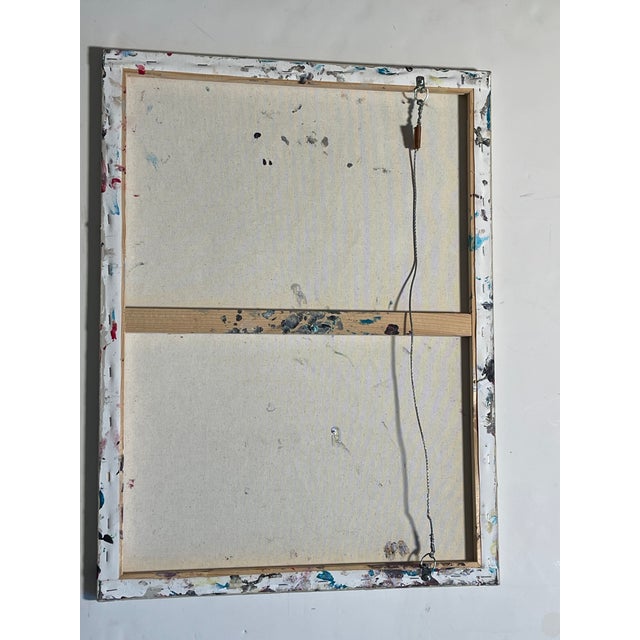 1970s Abstract Modern Acrylic on Canvas Signed Painting For Sale - Image 4 of 6