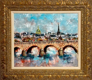 Urbain Huchet, Post Impressionist Fauvist Art French Oil Painting Paris Bridge Urbain Huchet, c.1998