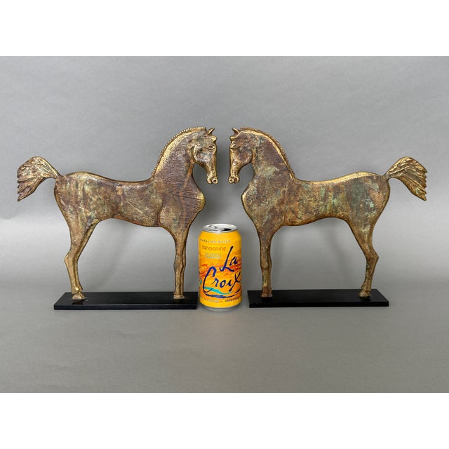 Vintage Heavy Bronze Standing Horse Equestrian Sculpture Book Ends Argentina For Sale In Tampa - Image 6 of 12