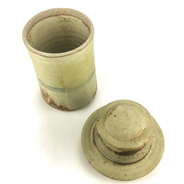 Vintage Artisan Pottery Studio Hand Crafted Covered Storage Container For Sale - Image 4 of 6
