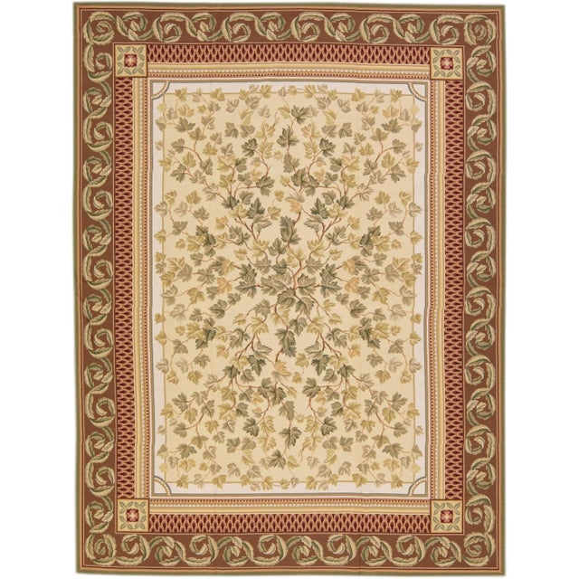 Vintage Portuguese Arraiolos Needlepoint Allover Designed Beige Wool Rug For Sale - Image 10 of 10