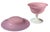 Steuben Pink Opaline or Rosaline Art Glass Footed Bowl & Underplate.