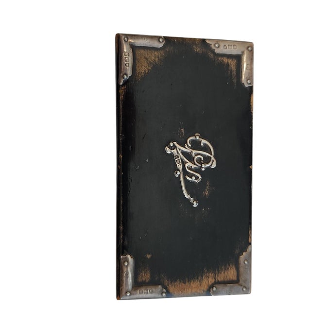 Lovely English Victorian pin box with silver top embellishments, hallmarked Chester 1897-98, in excellent condition. Minor...