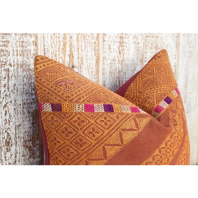 Ria Antique Indian Folk Pillow For Sale - Image 4 of 10