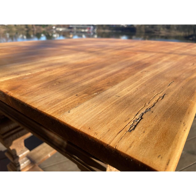 Brown Antique Baroque Oak Table For Sale - Image 8 of 11