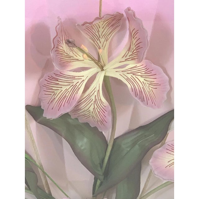 Jon Gilmore 1980s Flower on Vase on Console With Mirror Lucite Diorama Wall Hanging For Sale - Image 10 of 11