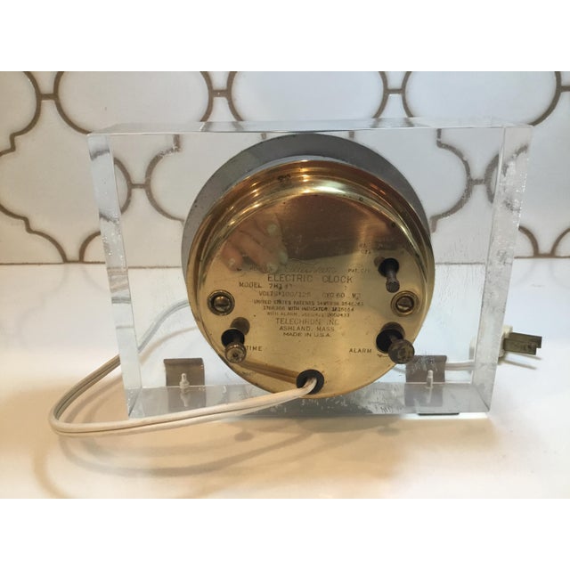 Vintage Telechron Lucite Alarm Clock Working atomic desk clock. Original parts and cord.