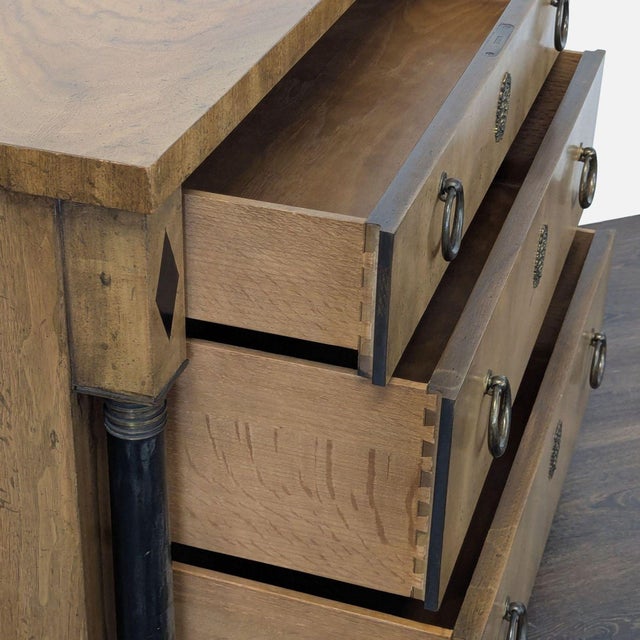 Baker Furniture Classic Burl Wood Veneer 3-Drawer Sidetable/Nightstand For Sale - Image 10 of 10
