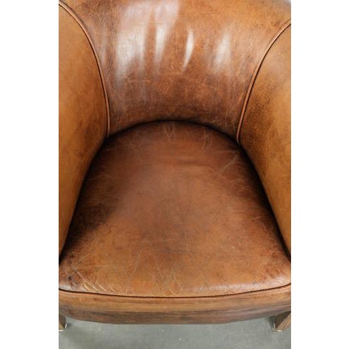 Vintage Club Chair in Sheepskin Leather For Sale - Image 6 of 13