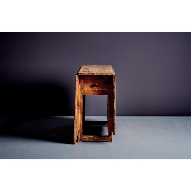 Rustic Pine Slagbord with Two Folding Leaves, Sweden, 1900s For Sale - Image 6 of 16