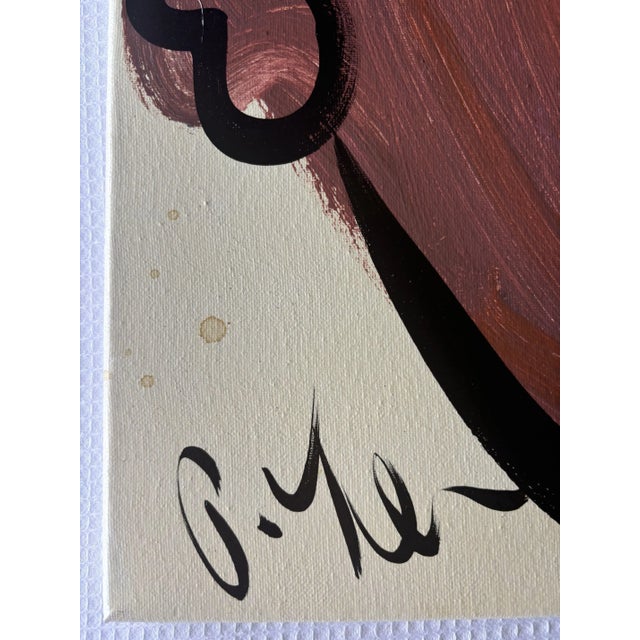 Peter Keil Late 20th Century Original Peter Keil Abstract Portrait Acrylic Painting on Canvas For Sale - Image 4 of 5