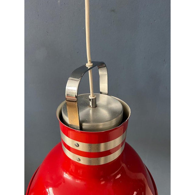 Red Space Age Red Bucket Pendant Lamp from Ateljé Lyktan For Sale - Image 8 of 11