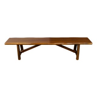 Vintage Brutalist Bench in Elm from Aranjou, 1960 For Sale