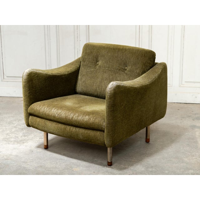 A rare pair of Teckel armchairs, designed by Michel Mortier for Steiner in 1963. with their enveloping lines, generous...