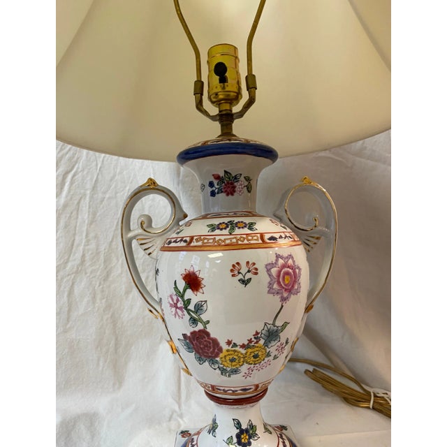 Remington Hand Painted Porcelain Table Lamp For Sale - Image 9 of 13