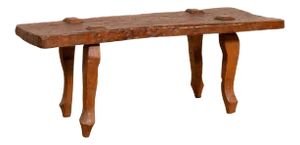 Rustic Javanese Freeform Low Bench Made of Antique Reclaimed Teak Textured Wood
