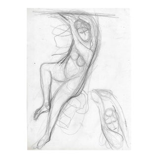 Mid Century Female Nude Drawing by Paul McCarron For Sale