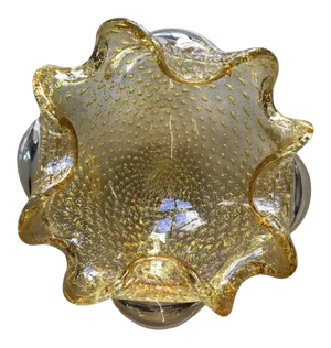 Mid-Century Murano Golden Bowl