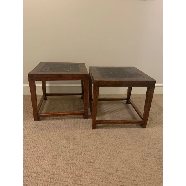Pair of Chinese Stools With Woven Rattan Top For Sale - Image 10 of 10