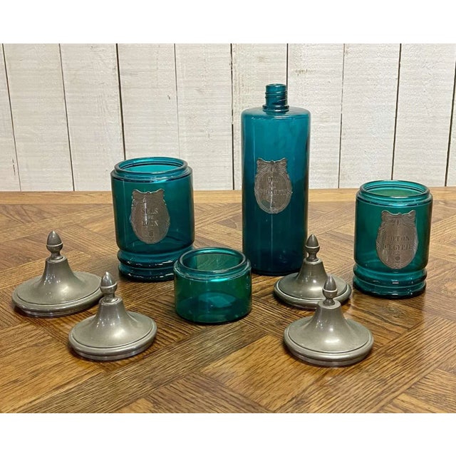 Toiletry Bottles from Etain À La Rose, 1970s, Set of 4 For Sale - Image 3 of 9