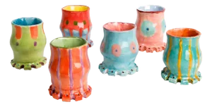 Sangria Glass Set Mix #1 by Alfonso Reyes, Set of 6