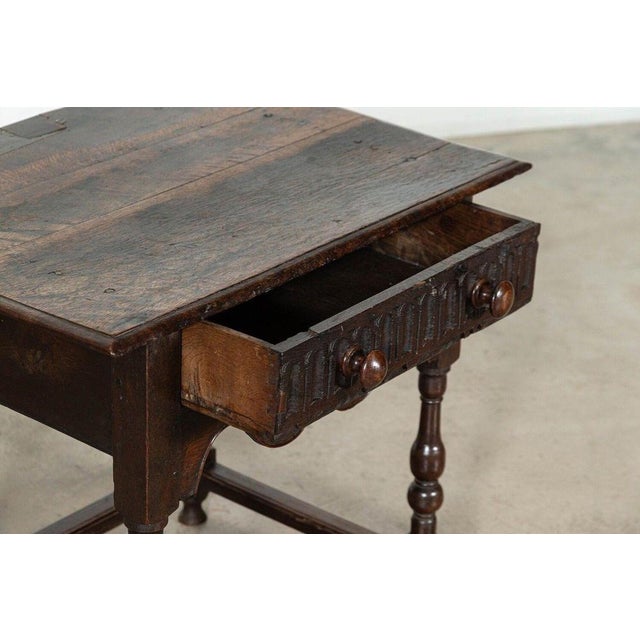Brown Early 19th Century English Vernacular Oak Hall Table, 1800s For Sale - Image 8 of 15