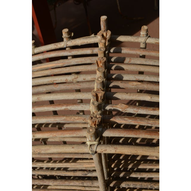 Rustic European Vintage Rustic Twig Wood & Rawhide Arched Wall or Floor Shelf Shelving For Sale - Image 3 of 14