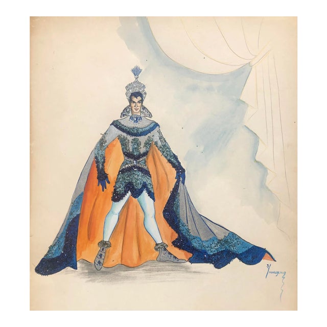 1960s Larry Youngblood King Mardi Gras Costume Painting For Sale