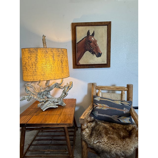 Chestnut Oil Painting of Thoroughbred Racehorse, 1961, Golden Honors Horse Witch-Hazel, Esterling. By Artist Snow in 1961 Oil on Canvas For Sale - Image 8 of 9