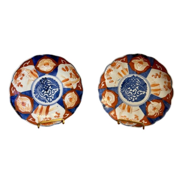 Antique Japanese Imari Plates, 1900, Set of 2 For Sale