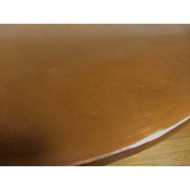 Crate & Barrel Collina Round Copper-Topped Coffee Table ...