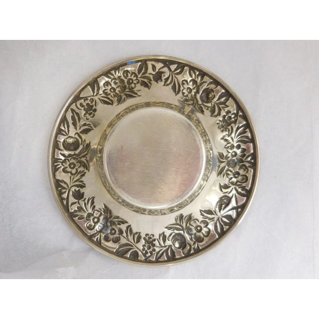 Mid 20th Century Mid 20th Century S.Kirk &Son Sterling Silver '13' Repousse Rose 6" Candy/ Nut Bowl Dish For Sale - Image 5 of 6