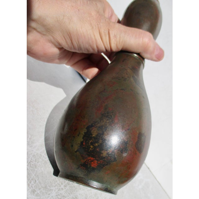 MCM Studio Japanese Bronze Vase Circa 70s For Sale In New York - Image 6 of 11