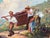 Vintage original Oil Painting "Grape Harvest In Burgundy" signed A David. The painting depicts the annual Autumn gathering...