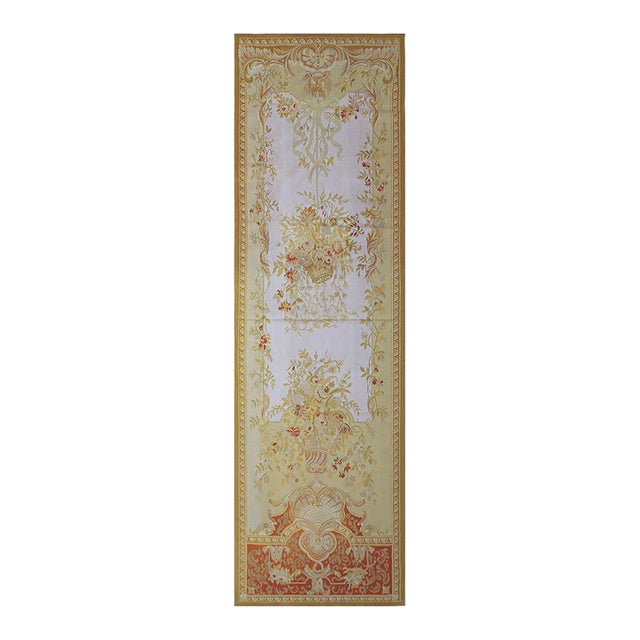 4'x12' French Style Aubusson Wall Hanging | Hand-Woven Wool Tapestry For Sale