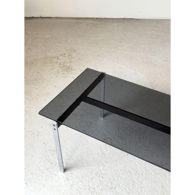 Robin Day Alpha Coffee Table in Smoked Glass attributed to Robin & Lucienne Day for Hille, 1960s, in Flawless conditions....