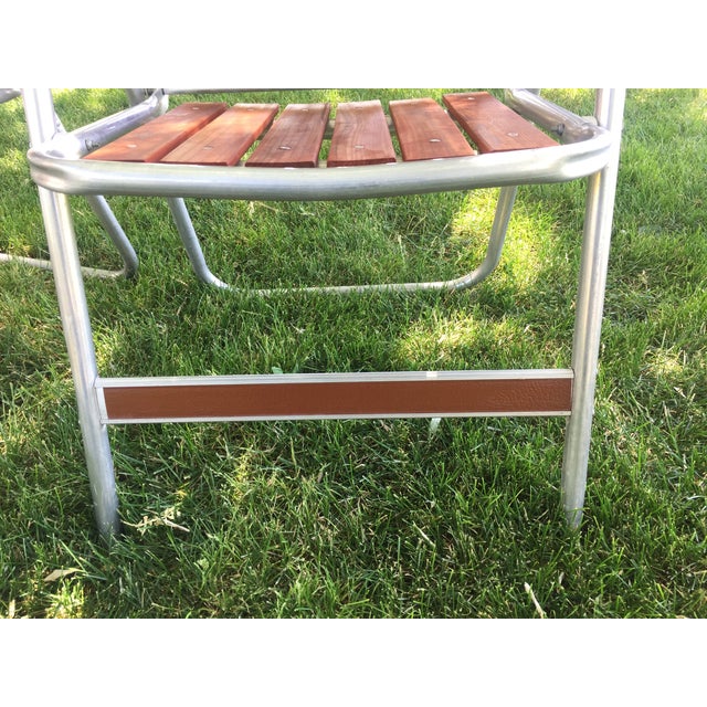 1960s Retro Aluminum and Redwood Folding Lounge Lawn ...