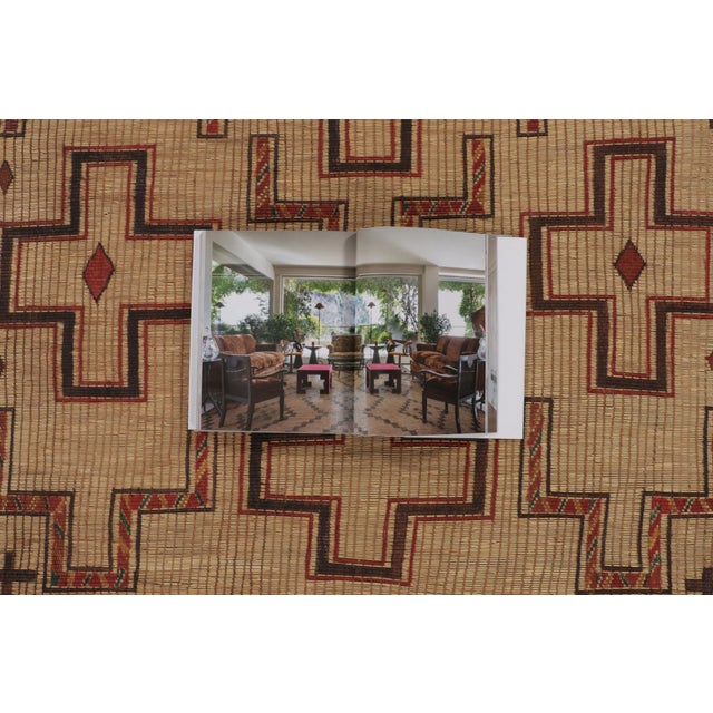 Traditional Vintage Tuareg Square Rug in Brown and Red With Geometric Patterns - Rug & Kilim For Sale - Image 3 of 9